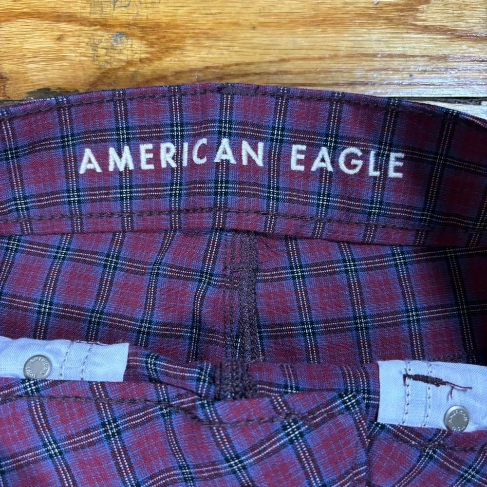 American Eagle size 2 red plaid high rise mini skirt - Picture 3 of 7
